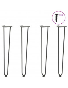 Gambe Tavolo a Forcina 4 pz Antracite 72 cm Acciaio Massiccio