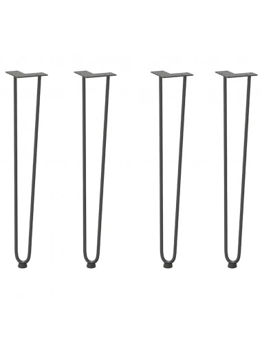 Gambe Tavolo a Forcina 4 pz Antracite 72 cm Acciaio Massiccio