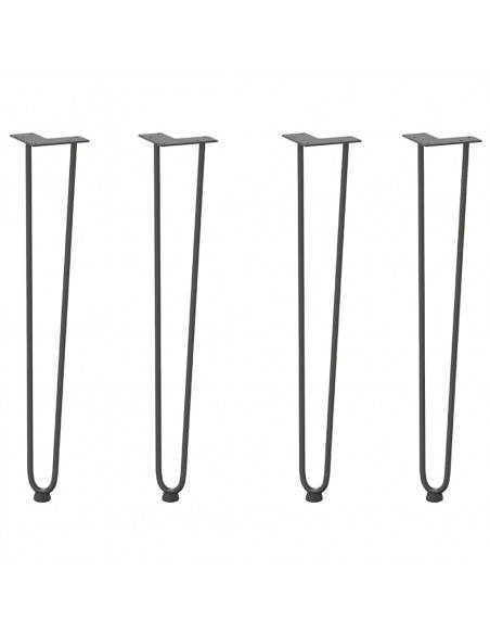 Gambe Tavolo a Forcina 4 pz Antracite 72 cm Acciaio Massiccio
