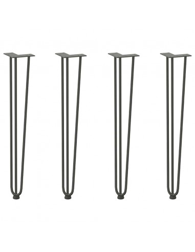 Gambe Tavolo a Forcina 4 pz Antracite 72 cm Acciaio Massiccio