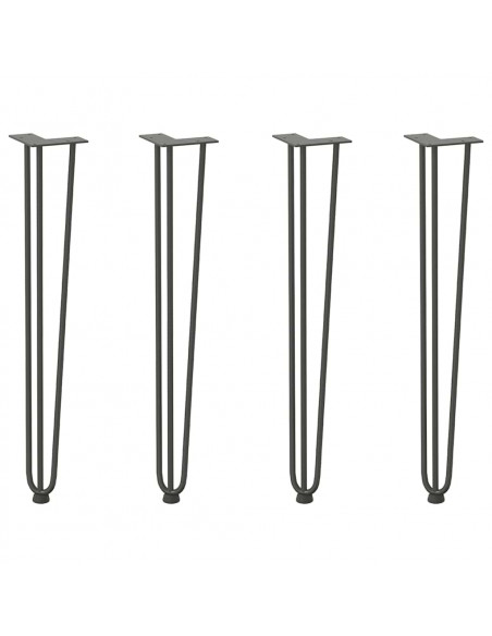 Gambe Tavolo a Forcina 4 pz Antracite 72 cm Acciaio Massiccio