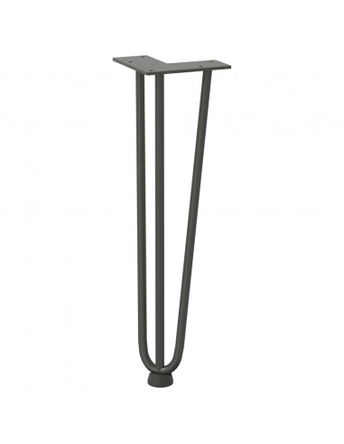 Gambe Tavolo a Forcina 4 pz Antracite 42 cm Acciaio Massiccio