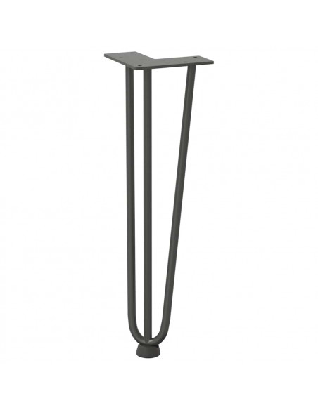 Gambe Tavolo a Forcina 4 pz Antracite 42 cm Acciaio Massiccio