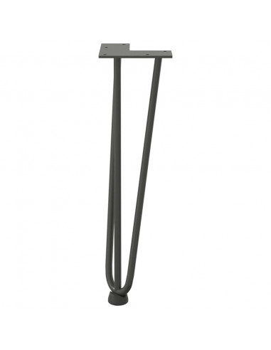 Gambe Tavolo a Forcina 4 pz Antracite 42 cm Acciaio Massiccio
