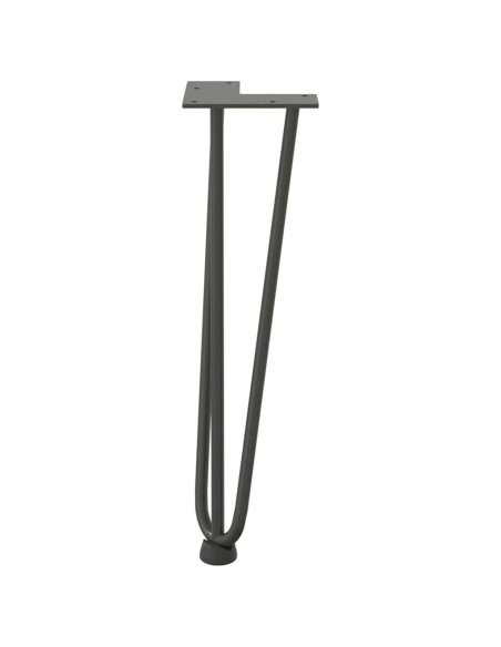 Gambe Tavolo a Forcina 4 pz Antracite 42 cm Acciaio Massiccio