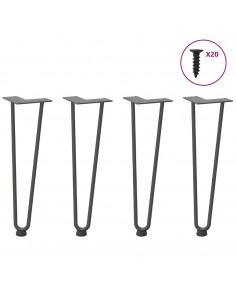 Gambe Tavolo a Forcina 4 pz Antracite 42 cm Acciaio Massiccio