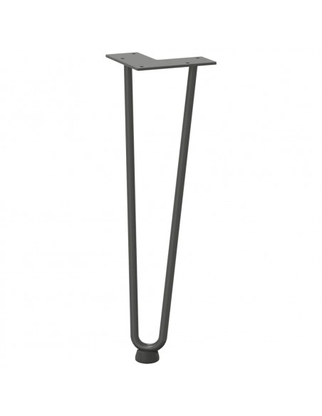Gambe Tavolo a Forcina 4 pz Antracite 42 cm Acciaio Massiccio