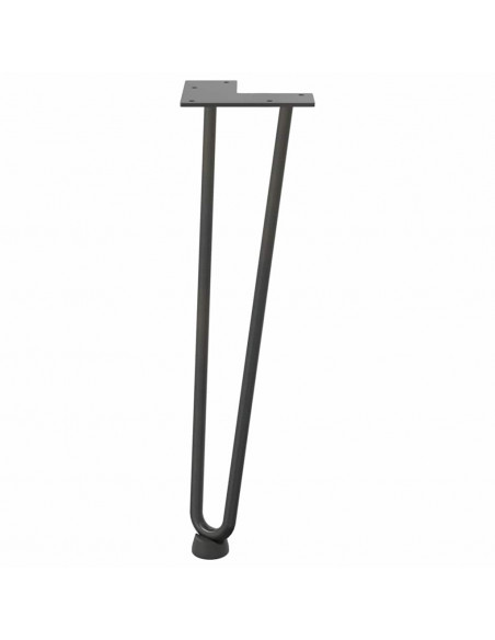 Gambe Tavolo a Forcina 4 pz Antracite 42 cm Acciaio Massiccio