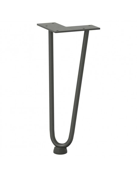 Gambe Tavolo a Forcina 4 pz Antracite 30 cm Acciaio Massiccio