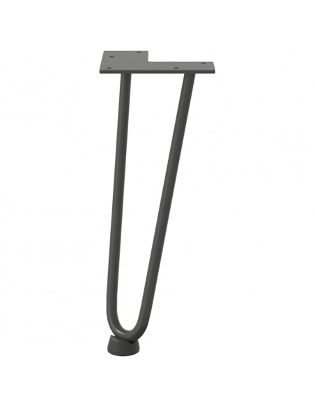 Gambe Tavolo a Forcina 4 pz Antracite 30 cm Acciaio Massiccio