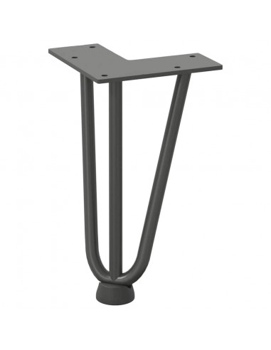 Gambe Tavolo a Forcina 4 pz Antracite 20 cm Acciaio Massiccio