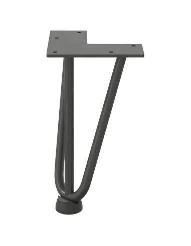 Gambe Tavolo a Forcina 4 pz Antracite 20 cm Acciaio Massiccio
