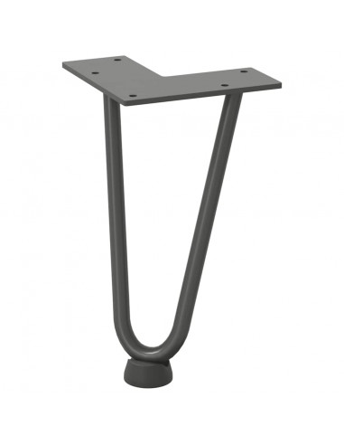 Gambe Tavolo a Forcina 4 pz Antracite 20 cm Acciaio Massiccio