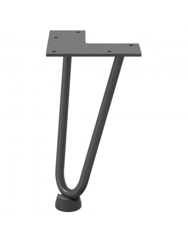 Gambe Tavolo a Forcina 4 pz Antracite 20 cm Acciaio Massiccio