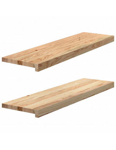 Gradini 2 pz 90x30x2 cm in Rovere Massello Non Trattato