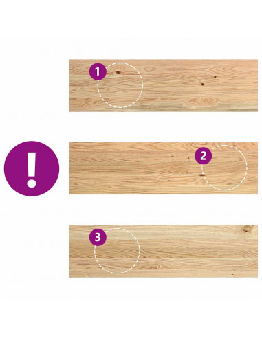 Gradini 2 pz 90x25x2 cm in Rovere Massello Non Trattato