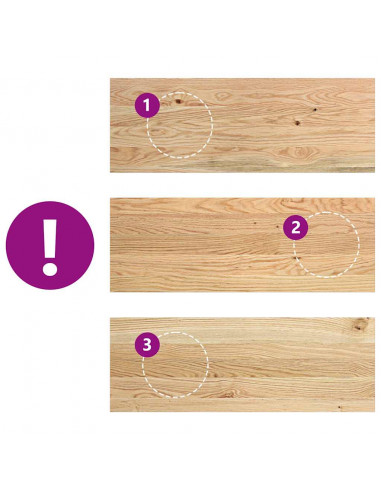 Gradini 2 pz 70x30x2 cm in Rovere Massello Non Trattato