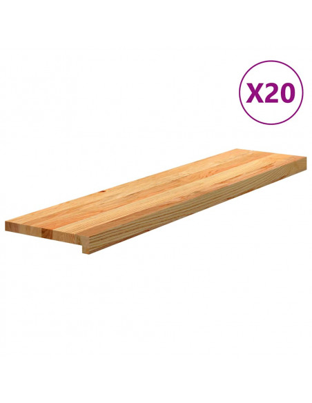 Gradini 20 pz Marrone Chiaro 110x25x2 cm Legno Massello Rovere