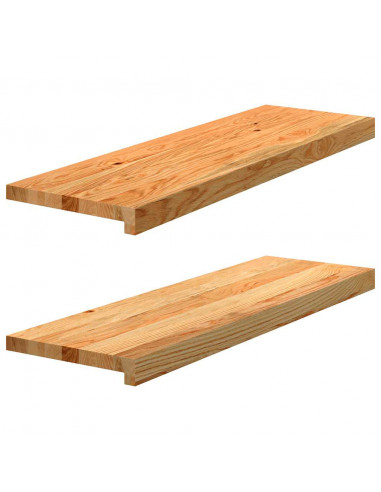 Gradini 2 pz Marrone Chiaro 80x30x2 cm Legno Massello Rovere