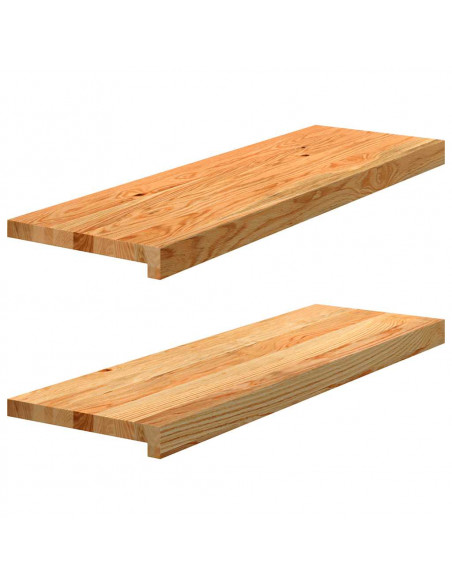 Gradini 2 pz Marrone Chiaro 80x25x2 cm Legno Massello Rovere