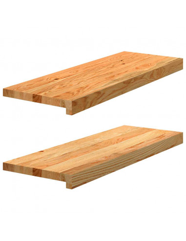 Gradini 2 pz Marrone Chiaro 70x25x2 cm Legno Massello Rovere
