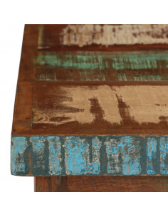 Scrivania a Colonna in Legno Massello di Recupero 140x50x77 cm 2