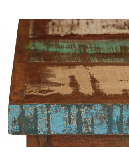 Scrivania a Colonna in Legno Massello di Recupero 140x50x77 cm