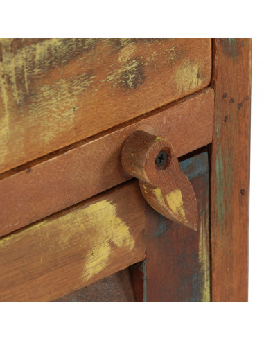 Scrivania a Colonna in Legno Massello di Recupero 140x50x77 cm