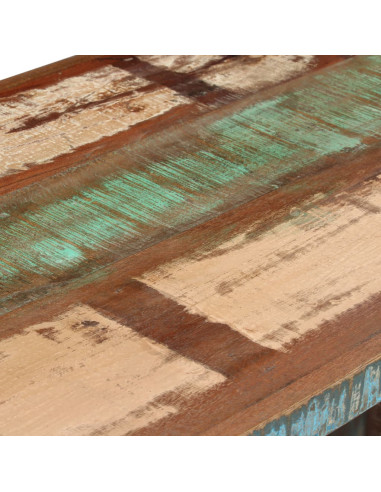 Scrivania a Colonna in Legno Massello di Recupero 140x50x77 cm