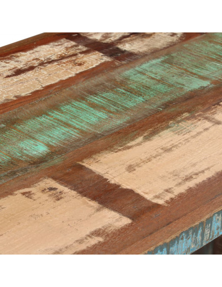 Scrivania a Colonna in Legno Massello di Recupero 140x50x77 cm