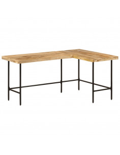 Scrivania 165x110x77 cm Legno Massello Mango Ferro