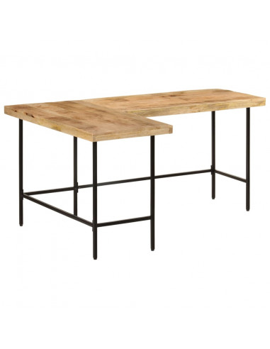 Scrivania 165x110x77 cm Legno Massello Mango Ferro