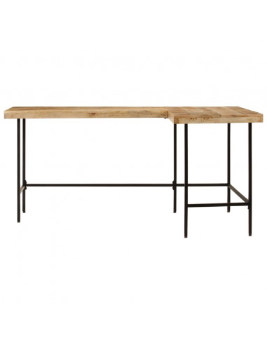 Scrivania 165x110x77 cm Legno Massello Mango Ferro