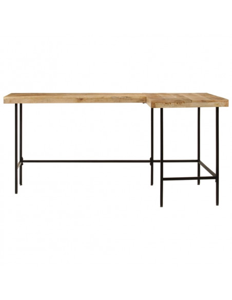 Scrivania 165x110x77 cm Legno Massello Mango Ferro