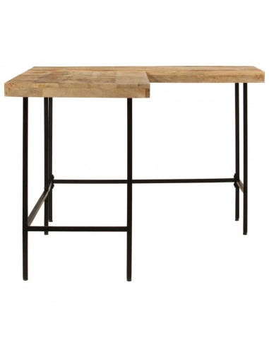 Scrivania 165x110x77 cm Legno Massello Mango Ferro