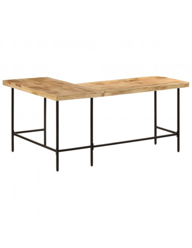 Scrivania 165x110x77 cm Legno Massello Mango Ferro