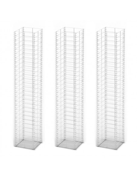 Set Gabbione 3 pz in Filo Zincato 25 x 25 x 150 cm