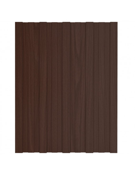 Pannelli da Tetto 12 pz in Acciaio Zincato Marrone 60x45 cm