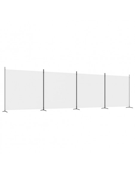 Divisorio a 4 Pannelli Bianco 698x180 cm Tessuto
