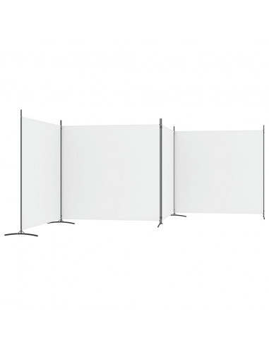 Divisorio a 4 Pannelli Bianco 698x180 cm Tessuto