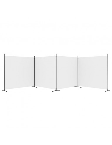 Divisorio a 4 Pannelli Bianco 698x180 cm Tessuto