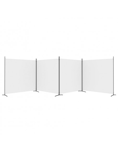 Divisorio a 4 Pannelli Bianco 698x180 cm Tessuto