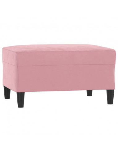 Set di Divani 3 pz con Cuscini rosa in Velluto