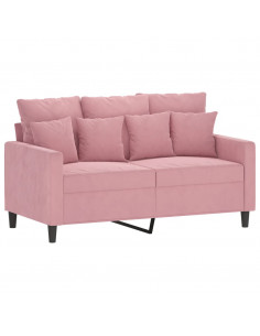 Set di Divani 3 pz con Cuscini rosa in Velluto 2