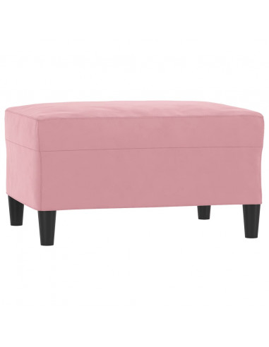 Set di Divani 3 pz con Cuscini rosa in Velluto