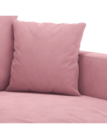 Set di Divani 3 pz con Cuscini rosa in Velluto