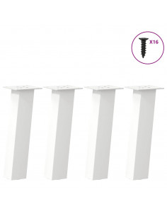 Gambe per Tavolino 4 pz Bianco 30 cm in Acciaio