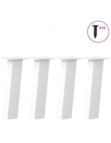 Gambe per Tavolino 4 pz Bianco 30 cm in Acciaio