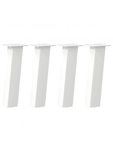 Gambe per Tavolino 4 pz Bianco 30 cm in Acciaio
