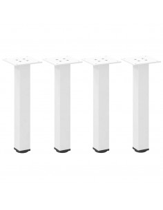 Gambe per Tavolino da Caffè 4 pz Bianche 30-32 cm Acciaio 2